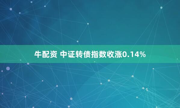 牛配资 中证转债指数收涨0.14%