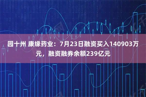 园十州 康缘药业:7月23日融资买入140903万元,融资融券余额239亿元